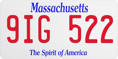 MA license plate 9IG522