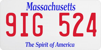 MA license plate 9IG524
