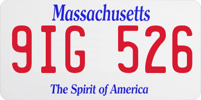 MA license plate 9IG526