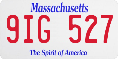 MA license plate 9IG527