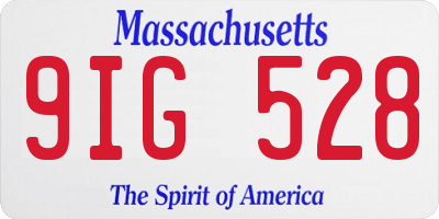 MA license plate 9IG528