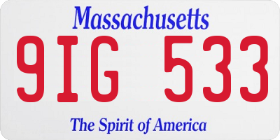 MA license plate 9IG533
