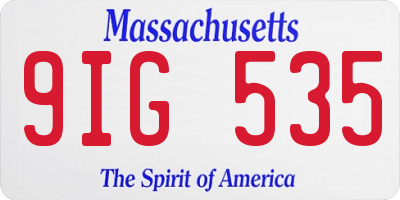 MA license plate 9IG535