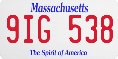 MA license plate 9IG538