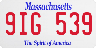 MA license plate 9IG539