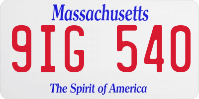 MA license plate 9IG540