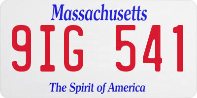 MA license plate 9IG541