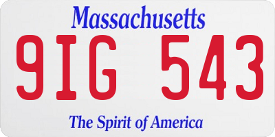 MA license plate 9IG543