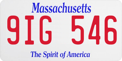 MA license plate 9IG546