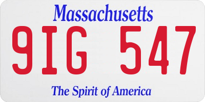 MA license plate 9IG547