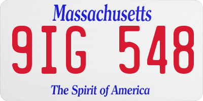 MA license plate 9IG548