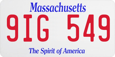 MA license plate 9IG549