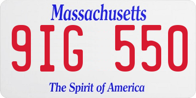 MA license plate 9IG550