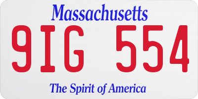 MA license plate 9IG554