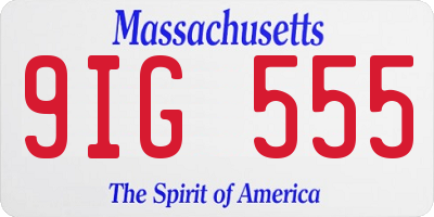 MA license plate 9IG555