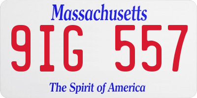 MA license plate 9IG557