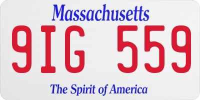 MA license plate 9IG559