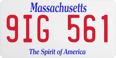 MA license plate 9IG561