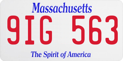 MA license plate 9IG563