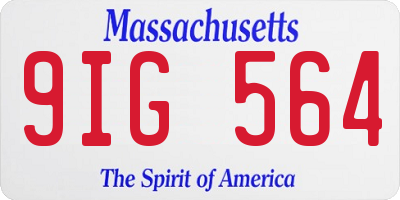 MA license plate 9IG564