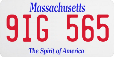 MA license plate 9IG565