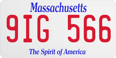 MA license plate 9IG566