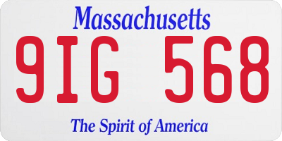 MA license plate 9IG568