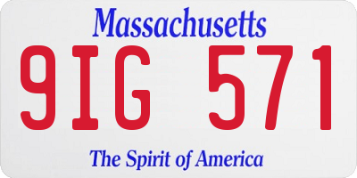 MA license plate 9IG571