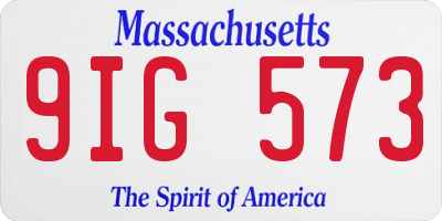 MA license plate 9IG573