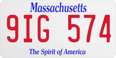 MA license plate 9IG574