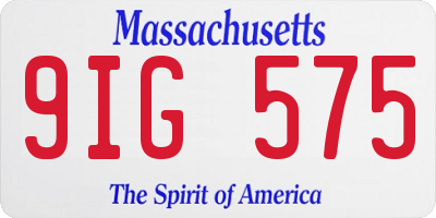 MA license plate 9IG575