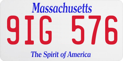 MA license plate 9IG576