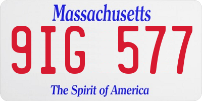 MA license plate 9IG577