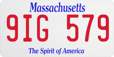 MA license plate 9IG579