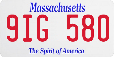 MA license plate 9IG580