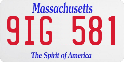 MA license plate 9IG581