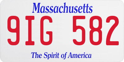 MA license plate 9IG582