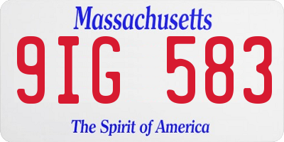 MA license plate 9IG583