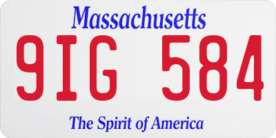 MA license plate 9IG584