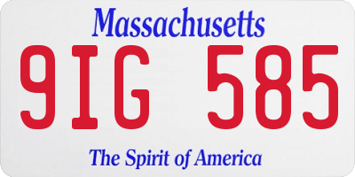MA license plate 9IG585