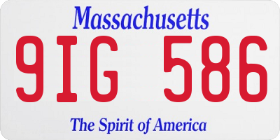 MA license plate 9IG586