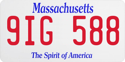 MA license plate 9IG588