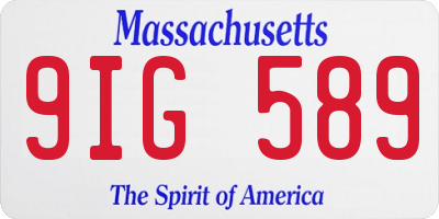 MA license plate 9IG589