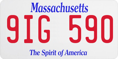MA license plate 9IG590
