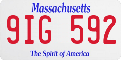 MA license plate 9IG592
