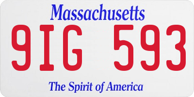 MA license plate 9IG593