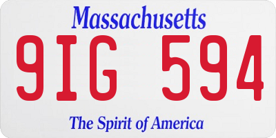 MA license plate 9IG594