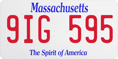 MA license plate 9IG595