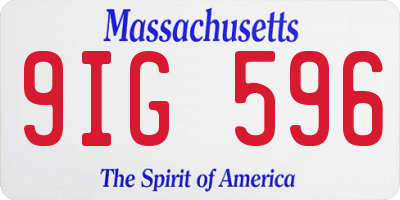 MA license plate 9IG596
