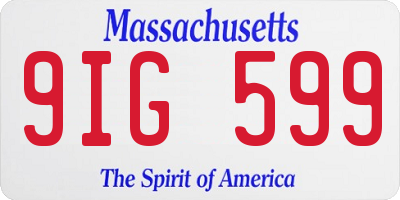 MA license plate 9IG599